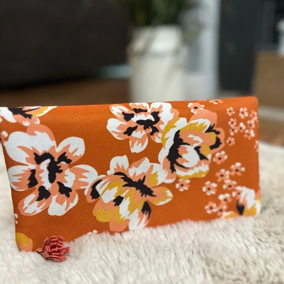 Rachel Pally Clutch Handbag Orange Floral - Picture 1 of 7